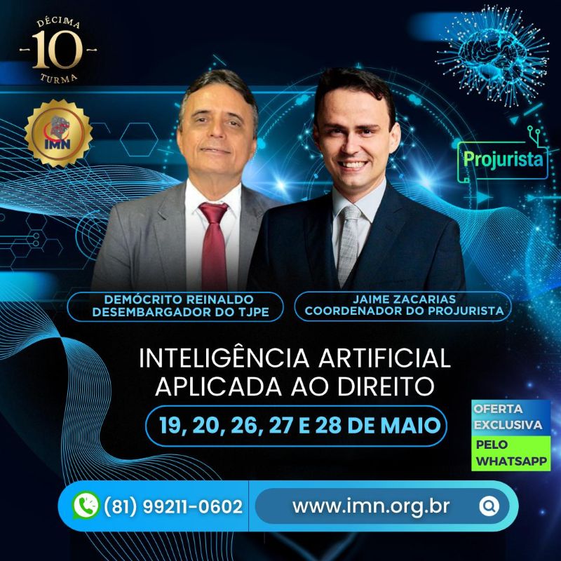 Curso de utilização e personalização do ChatGPT e sistemas de IA por profissionais do Direito