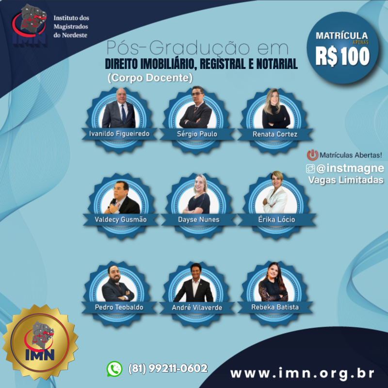 Pós-Graduação em Direito Imobiliário e Registral - 4ª Turma